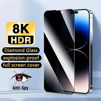 Защитное стекло для iPhone 15 14 13 12 11 Pro Max Anti Spy Закаленное стекло для iPhone 14 13 15Plus Защитная пленка для экрана