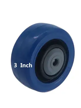 1 Шт 3-дюймовая роликовая тележка среднего размера из натурального каучука с одним колесом, эластичная износостойкая тележка