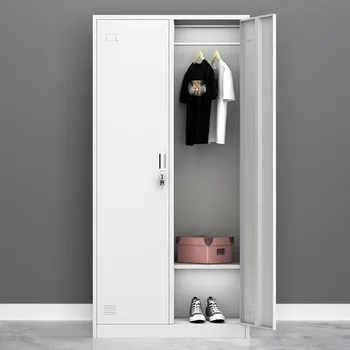 Минималистичный белый металлический шкаф для переодевания, шкаф с сумкой для хранения с замком, шкаф для переодевания в ванной комнате в общежитии, шкаф для обуви,