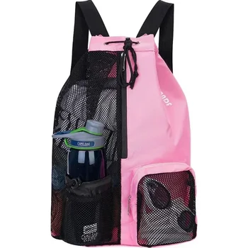 Рюкзак на шнурке, сумка для плавания, для мокрой одежды, пляжный рюкзак, водонепроницаемый Модный спортивный рюкзак с сеткой, спортивные сумки для женщин