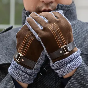 1 пара мужских перчаток Из мягкого флиса, все пальцы Холодостойкие, эластичные, для кемпинга, скалолазания, мужские зимние Перчатки для велоспорта Luvas De Inverno