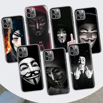 Анонимный V for Vendetta Mask Чехол Для Телефона Apple iPhone 11 12 13 15 Ultra 14 Pro 7 XR X XS Max 6S 8 Plus + Mini SE с Мягким Принтом