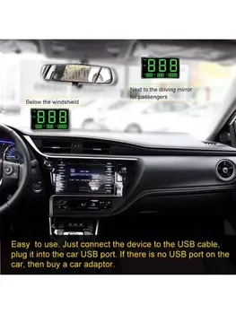 C80 Цифровой Автомобильный HUD Головной дисплей GPS Спидометр Измеритель Скорости Предупреждение О Превышении Скорости