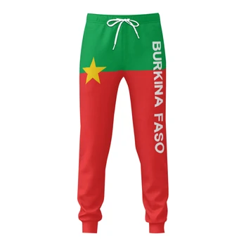 Мужские спортивные штаны с карманами, флаг Буркина-Фасо, спортивные джоггеры для бега трусцой, многофункциональные спортивные штаны с завязками
