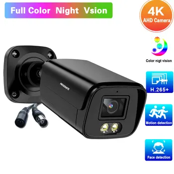 Аналоговая камера безопасности 4K, BNC, распознавание лиц, наружная водонепроницаемая цветная камера видеонаблюдения ночного видения AHD, камера видеонаблюдения 8MP