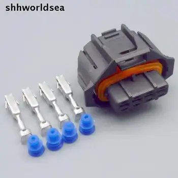 shhworldsea 5/30/100 комплектов комплект 3,5 мм 4pin 4way штекер датчика давления на впуске разъем провода кондиционера 192840373