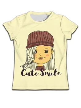 Детская рубашка для мальчика, Желтая Футболка, Одежда для девочек, простой дизайн, Футболка с милой Улыбкой для девочек, Графическая Футболка для детей 2024, Новая футболка с рисунком