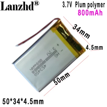 453450 полимерно-литиевая батарея 800 мАч 3,7 В Для динамика Bluetooth, GPS-навигатора, КПК, цифровой светодиодной подсветки