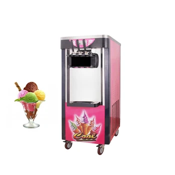 Самая продаваемая коммерческая вертикальная машина для приготовления мягкого мороженого 110 В 220 В с тремя вкусами