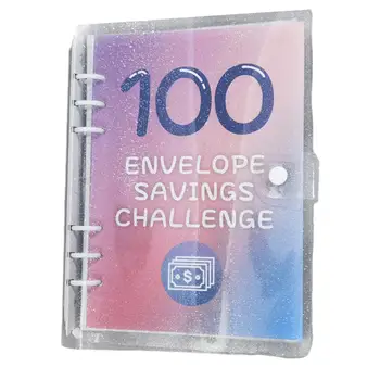 Папка для отслеживания сбережений, 100-дневный набор для проверки конвертов, веселая Простая папка для экономии денег на 2023 год, планировщик для ремонта блестящих пряжек