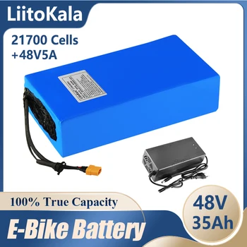 LiitoKala 48V 35ah 21700 13S7P Аккумулятор Для Электровелосипеда 48V 35AH 1500 Вт Литиевая Батарея Встроенный Мотор для Электровелосипедов 30A BMS