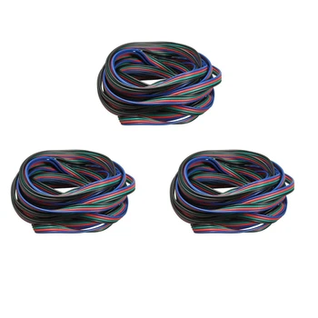 3X 4-контактный разъем-удлинитель для светодиодной ленты RGB 3528 5050 Разъем Цветной 5 м