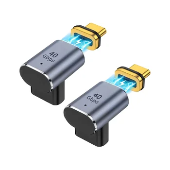 Магнитный адаптер USB C, 2 шт, 40 Гбит/с, 24-контактный USB-адаптер, PD100W, 8K @ 60Hz, Удлинитель Type-C, для Steam Deck, MacBook, Galaxy