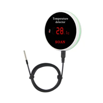 Провод датчика температуры Wi-Fi Tuya Smart Home Цифровой термометр Smartlife Комнатный термостат для воды в бассейне Сигнализация ЕС Штекер