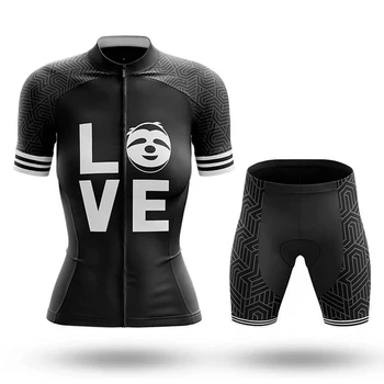 Love Sloth Летняя велосипедная майка Короткий комплект, гелевая дышащая прокладка, комплекты одежды для MTB, Велосипедная одежда, дорожный костюм