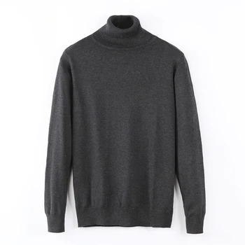 Высококачественный Мужской свитер 2023 года выпуска, вязаный свитер из 100% хлопка, водолазка с воротником в виде маленького пони, осенне-зимняя одежда, мужской пуловер