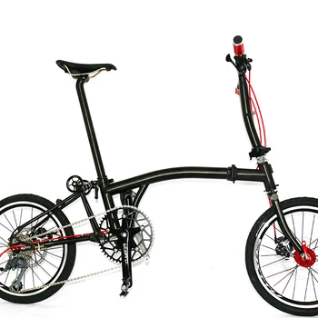 Титановый 8-ступенчатый складной велосипед, Титановая рама / Вилка /Подседельная трубка /Стержневой дисковый тормоз, складной велосипед, 16-дюймовый складной велосипед