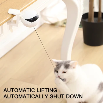 Автоматическая подъемная игрушка с кошачьим мячом Интерактивная головоломка Smart Pet Cat Ball Teaser Toys Зоотовары Подъемные шары Электрические