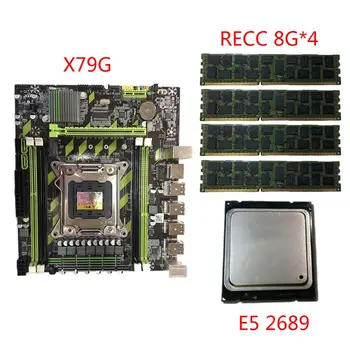 Комплект материнской платы X79G с процессором Xeon 2689 Combos LGA2011 4шт 8 ГБ = 32 ГБ