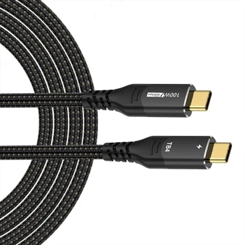 4 кабеля, совместимые с Thunderbolt, USB 4 кабеля для передачи данных мощностью 100 Вт 40 Гбит/с для мониторов с жестким усилителем портативного компьютера.
