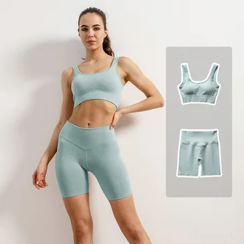 Комплект WomenYoga из 2 предметов, противоударный жилет без рукавов с высокой талией, леггинсы с подтяжкой бедер, модная спортивная одежда для фитнеса