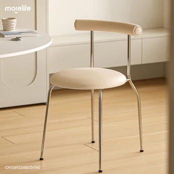 Обеденный стул Cream Wind, современная простая домашняя спинка, Маленькие ножки из углеродистой стали, легкие роскошные стулья для пожилых людей, мебель для ресторана