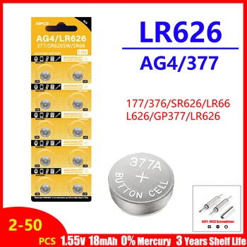 Высококачественный AG4 LR626 1.55V Щелочной Аккумулятор Для Часов 377 SR626 177 626A 377A CX66W Для Игрушечного Калькулятора Ключа Автомобиля Кнопки Часов Ячейки