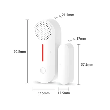 Wifi дверная магнитная сигнализация Tuya, интеллектуальная дверная и оконная сигнализация, Дистанционная изоляция дома, датчик звука и освещенности