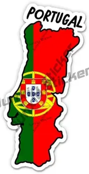 Карта Португалии с виниловой наклейкой с флагом Силуэт Португалии Дорожная наклейка для автомобилей внедорожник Телефон Ноутбук Наклейка для бутылки с водой Аксессуары
