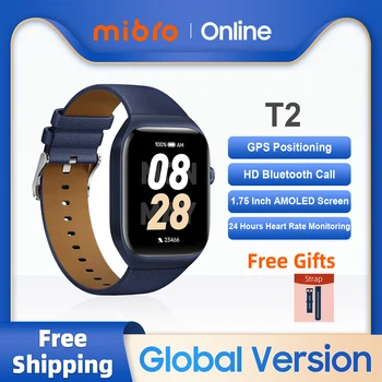 Mibro T2 Smartwatch GPS Позиционирование 1,75 Дюймовый AMOLED HD Экран AOD 2ATM Водонепроницаемый Bluetooth Вызов Спортивные Женские Мужские Смарт-Часы