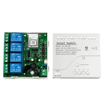 4-Канальный Модуль Tuya Zigbee Smart Switch 85-250 В Реле Smart Home Remote Control Работает Со Шлюзом Для Alexa Google Home Запасные Части