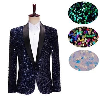 Мужское платье с объемными блестками, меняющими цвет, флэш-бар, костюм для выступления на сцене ночного клуба, Ведущая, певица, Цвет одежды
