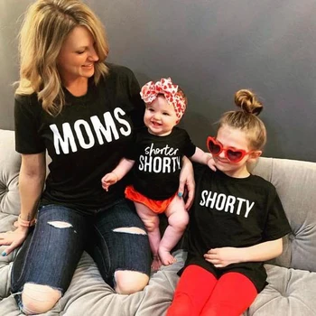 1 шт. Одинаковые футболки для семьи Super Family Moms Shorty, семейная одежда, футболки для мамы и девочки, женская одежда для мамы девочек