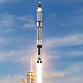 MOC Gemini Titan Bocket Saturn V Scale Bricks Kit Военная Космическая Ракета-Носитель Universe Aerospace Строительные Блоки Игрушки В Подарок
