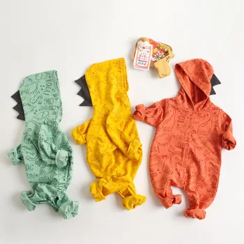 ropa bebes 0 a 12 месяцев одежда для новорожденных мальчиков одежда для новорожденных девочек зимняя одежда для малышей детская одежда с рисунком динозавра