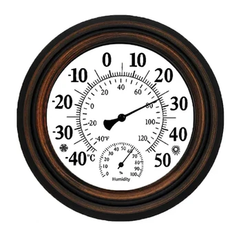 20 см Антикварный внутренний наружный термометр, гигрометр, измеритель температуры и влажности, настенные часы, термометр для домашнего декора, прочный
