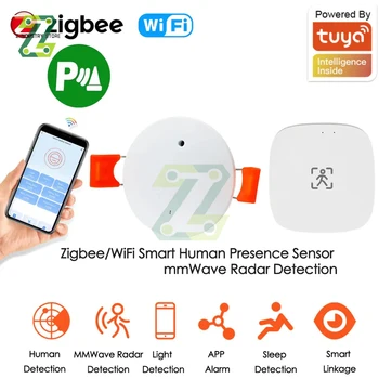 Tuya Zigbee Wifi датчик присутствия человека на миллиметровой волне радар-детектор Умный дом Датчик движения с определением интенсивности