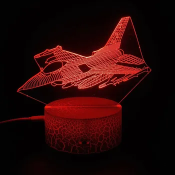 Nighdn Самолет 3D Ночник СВЕТОДИОДНЫЙ Прикроватный Светильник USB Сенсорный Настольный Настольные Лампы Детский Ночник Для Сна Подарок на День Рождения для Мальчиков