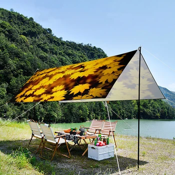 Листья, портативный легкий солнцезащитный козырек, водонепроницаемый и устойчивый к ультрафиолетовому излучению, Складная Оксфордская палатка для пикника-Beautiful Maple Leaf