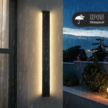 Современный Водонепроницаемый светодиодный уличный настенный светильник длиной 90 см с полосой IP65, настенные светильники для садового забора, двери, фары, домашнего декора 110 В 200 В