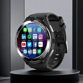 Ajeger 2024 4G LTE Круглые Смарт-часы Мужские 6 ГБ + 128 ГБ Android 11 Смарт-часы Телефон 900 мАч GPS Wifi Двойная камера SIM-карта Вызов Спортивные