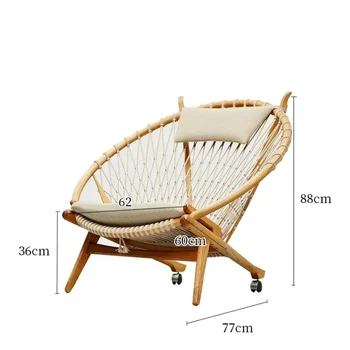 XK Ротанговый Ленивый Костяной стул Nordic Solid Wood Bed & Breakfast Coil Recliner Современный минималистичный диван