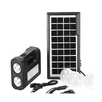 3,5 Вт Солнечная панель, комплект из 3 ламп, фонарик, Энергосберегающий Солнечный свет, Наружный и Внутренний Перезаряжаемый Светодиодный светильник