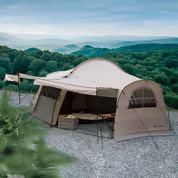 Портативное просторное укрытие для кемпинга на открытом воздухе, многодверная, многооконная, утолщенная непромокаемая, ветрозащитная, солнцезащитная палатка