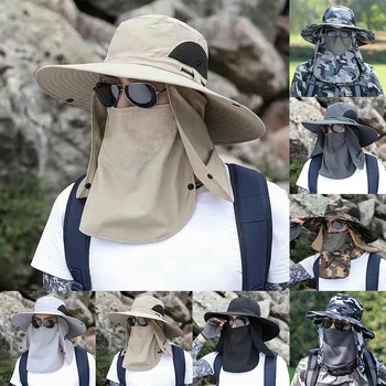 Летние солнцезащитные шляпы с защитой от ультрафиолета, Кепка для охоты и рыбалки на открытом воздухе для мужчин и женщин, походов, кемпинга, панама с козырьком, Съемная шляпа рыбака