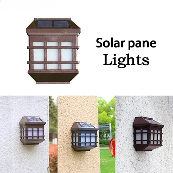 Светодиодный солнечный уличный настенный светильник IP65 Водонепроницаемый Внутренний двор, сад, Вилла, забор, Украшение лестницы, ландшафтная лампа