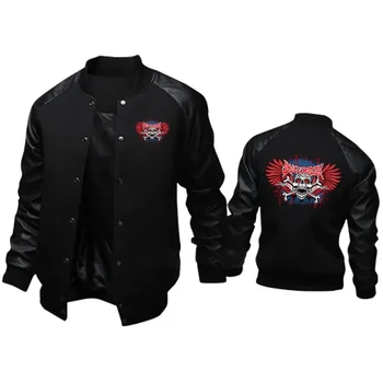 2023 Модные высококачественные куртки с логотипом в виде черепа для мужчин, осенняя мужская мотоциклетная куртка Harajuku, верхняя мужская бейсбольная куртка