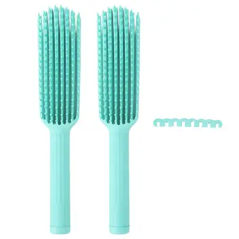 Зеленая расческа с закругленными зубьями для влажных и сухих волос - 8 рядов мягкой щетины, защита от статического электричества, массажное распутывание.