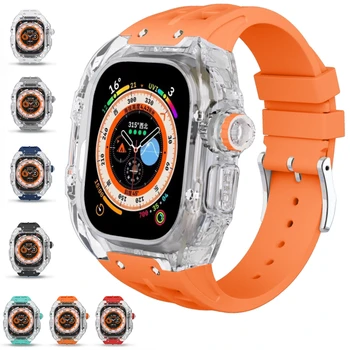Ремешок из фтористой резины, дышащий чехол для Apple watch Ultra 49 мм, смарт-часы, высококачественный модифицированный браслет для iwatch Ultra band