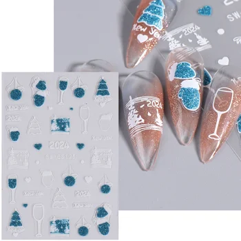 Простые в нанесении Рождественские наклейки для нейл-арта, идеальные ультратонкие принадлежности для нейл-арта, уникальные дизайнерские мультяшные аксессуары для ногтей